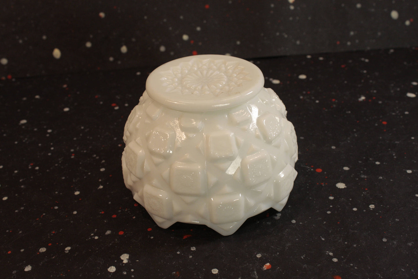 Westmoreland Old Quilt Milk Glass Bowl Vintage Glassware - Eagle's Eye Finds