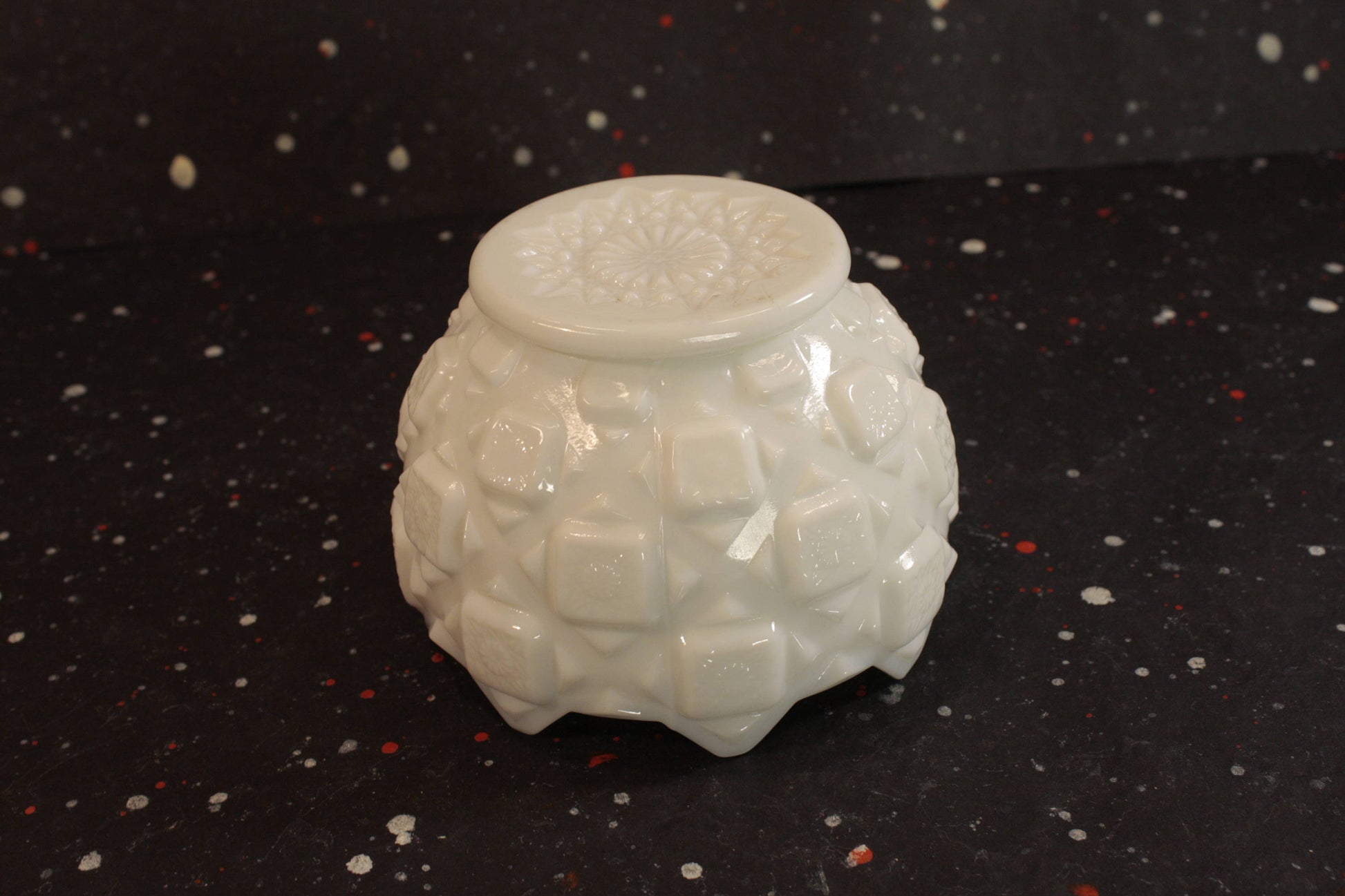 Westmoreland Old Quilt Milk Glass Bowl Vintage Glassware - Eagle's Eye Finds