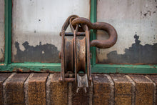 Load image into Gallery viewer, Rustic Metal Pulley Large Size Vintage Modern Industrial Decor - Eagle&#39;s Eye Finds
