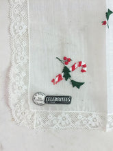 Load image into Gallery viewer, Candy Cane Christmas Hanky Vintage Women&#39;s Handkerchief - Eagle&#39;s Eye Finds
