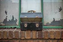 Load image into Gallery viewer, Black Metal Lunchbox Vintage Chic Decor - Eagle&#39;s Eye Finds
