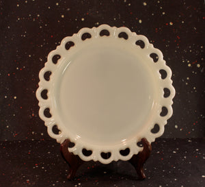 Milk Glass Lace Edge Plate Vintage Serving Plate - Eagle's Eye Finds