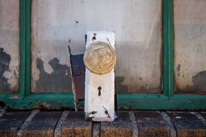 Ornate Doorknob and Mortise Vintage Architectural Salvage - Eagle's Eye Finds