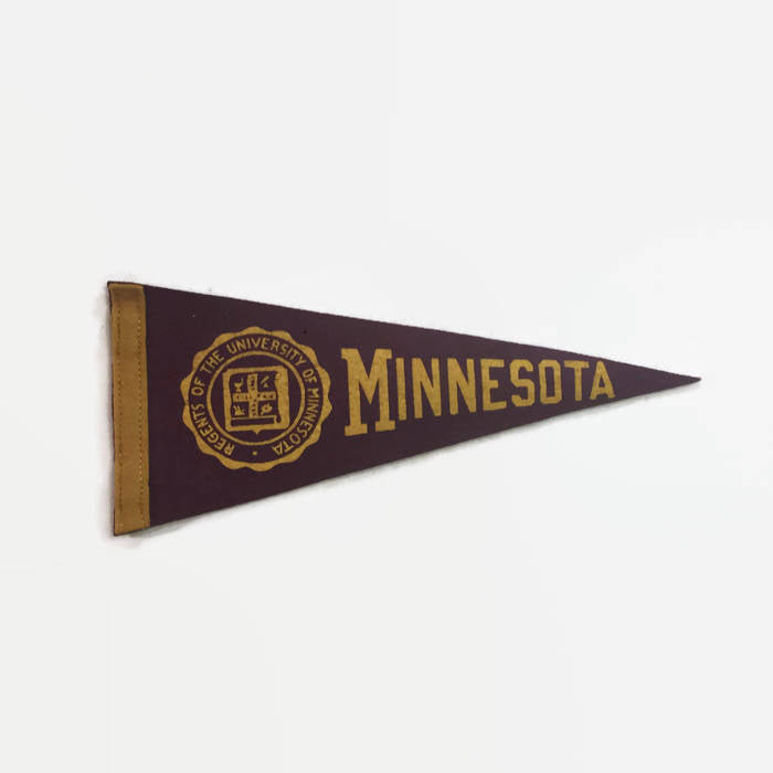 University of Minnesota Maroon and Gold Mini Felt Pennant Vintage College Decor - Eagle's Eye Finds