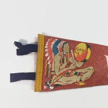 Load image into Gallery viewer, North Bay Ontario Native American Felt Pennant Vintage Wall Decor - Eagle&#39;s Eye Finds

