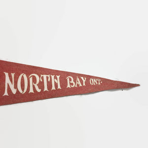 North Bay Ontario Native American Felt Pennant Vintage Wall Decor - Eagle's Eye Finds