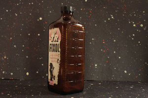 FR Fixol Glass Bottle Vintage Concentrated Photographic Acid Fixing Hardening Solution Vintage Advertising - Eagle's Eye Finds