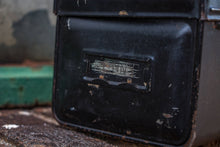 Load image into Gallery viewer, Black Metal Lunchbox Vintage Chic Decor - Eagle&#39;s Eye Finds
