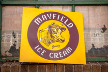 Load image into Gallery viewer, Mayfield Ice Cream Yellow Dairy Flange Sign Vintage Kitchen Decor - Eagle&#39;s Eye Finds
