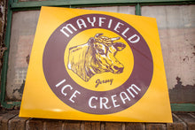 Load image into Gallery viewer, Mayfield Ice Cream Yellow Dairy Flange Sign Vintage Kitchen Decor - Eagle&#39;s Eye Finds
