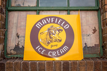 Load image into Gallery viewer, Mayfield Ice Cream Yellow Dairy Flange Sign Vintage Kitchen Decor - Eagle&#39;s Eye Finds
