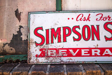 Load image into Gallery viewer, Simpson Spring Beverages Vintage Tin Advertising Sign - Eagle&#39;s Eye Finds
