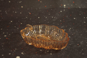 Pink Glass Leaf Shaped Dish Vintage Serving or Trinket Dish - Eagle's Eye Finds