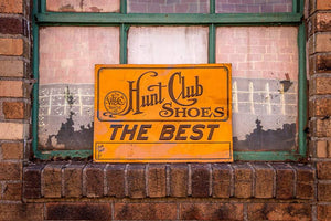 Hunt Club Shoe Vintage Tin Advertising Sign Wall Decor - Eagle's Eye Finds