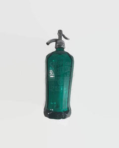 Aqua Paneled Sparkling Seltzer Water Bottle Vintage Barware Columbia Beverage Co. Chicago Illinois - Eagle's Eye Finds