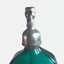 Load image into Gallery viewer, Aqua Paneled Sparkling Seltzer Water Bottle Vintage Barware Columbia Beverage Co. Chicago Illinois - Eagle&#39;s Eye Finds
