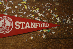 Stanford University Cardinal Red Pennant Vintage Collegiate Decor - Eagle's Eye Finds
