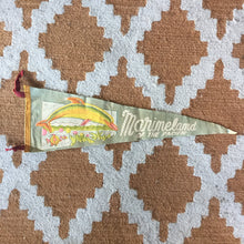 Load image into Gallery viewer, Marine Land Grey Felt Pennant Vintage Nautical Wall Decor - Eagle&#39;s Eye Finds
