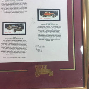 Antique Car Stamps Collection By Texas Stamps Vintage Framed Stamp Collection - Eagle's Eye Finds