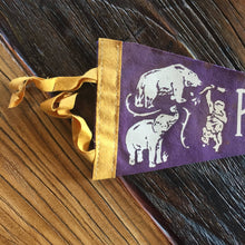Load image into Gallery viewer, Philadelphia Zoo Purple Felt Pennant Vintage Animal Wall Decor - Eagle&#39;s Eye Finds
