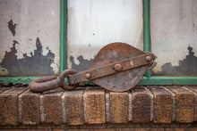 Load image into Gallery viewer, Rustic Metal Pulley Large Size Vintage Modern Industrial Decor - Eagle&#39;s Eye Finds
