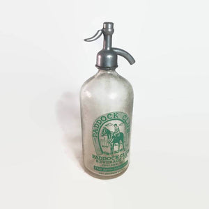 Paddock Club Beverage Co. Seltzer Bottle Vintage Equestrian Barware - Eagle's Eye Finds