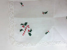 Load image into Gallery viewer, Candy Cane Christmas Hanky Vintage Women&#39;s Handkerchief - Eagle&#39;s Eye Finds
