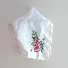 Load image into Gallery viewer, Holly and Bells Christmas Hanky Vintage Women&#39;s Handkerchief - Eagle&#39;s Eye Finds
