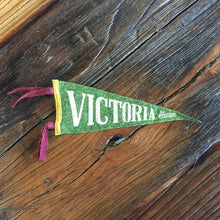 Load image into Gallery viewer, Victoria Canada Mini Green Felt Pennant Vintage Wall Art Decor - Eagle&#39;s Eye Finds

