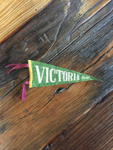 Load image into Gallery viewer, Victoria Canada Mini Green Felt Pennant Vintage Wall Art Decor - Eagle&#39;s Eye Finds
