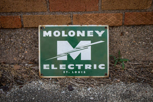 Moloney Electric St. Louis Porcelain Enamel Sign Vintage Wall Decor - Eagle's Eye Finds
