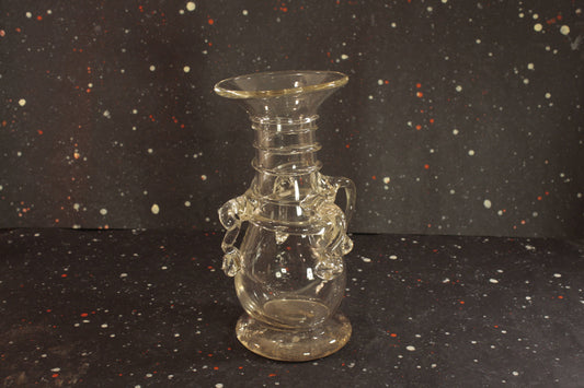 Clear Blown Glass Vase Vintage Handmade Decor - Eagle's Eye Finds