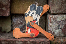 Load image into Gallery viewer, Mickey Mouse Acrobat Trapeze Toy Vintage Disney Wood Litho Toy - Eagle&#39;s Eye Finds
