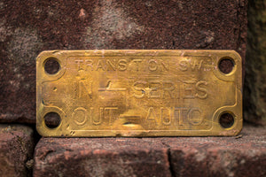 Transformer Transition Brass Plate Vintage Modern Industrial Decor - Eagle's Eye Finds