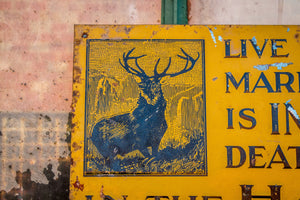 Hartford Fire Insurance Sign Vintage Yellow Wall Decor - Eagle's Eye Finds