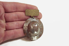Load image into Gallery viewer, WWI Doughboy Helmet Pin Dayton 1922 Vintage Medal Pin - Eagle&#39;s Eye Finds
