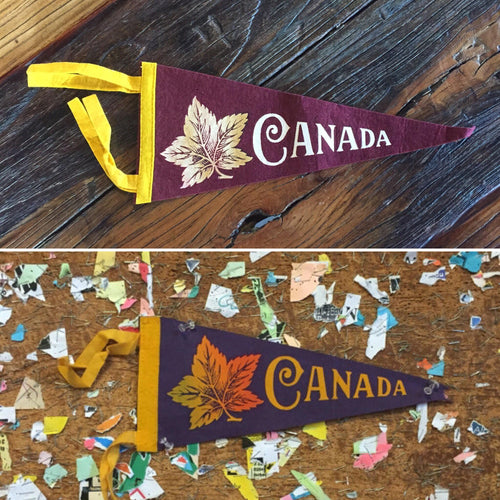 Canada Maple Leaf Felt Pennant Vintage Wall Hanging - Eagle's Eye Finds