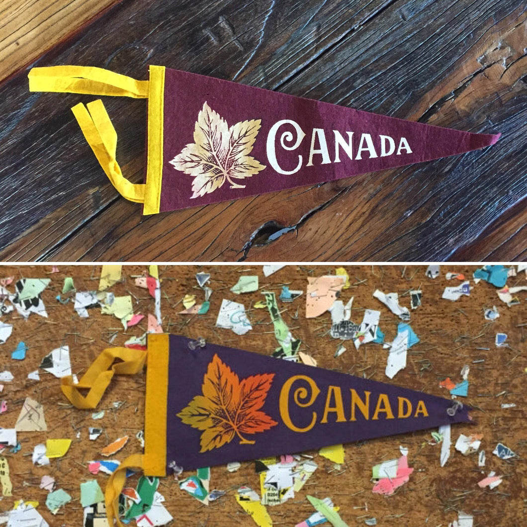 Canada Maple Leaf Felt Pennant Vintage Wall Hanging - Eagle's Eye Finds