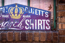 Load image into Gallery viewer, Cluett&#39;s Monarch Shirts Porcelain Sign Vintage Advertising Wall Decor - Eagle&#39;s Eye Finds

