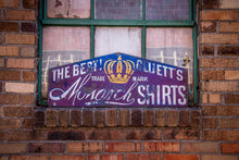 Load image into Gallery viewer, Cluett&#39;s Monarch Shirts Porcelain Sign Vintage Advertising Wall Decor - Eagle&#39;s Eye Finds
