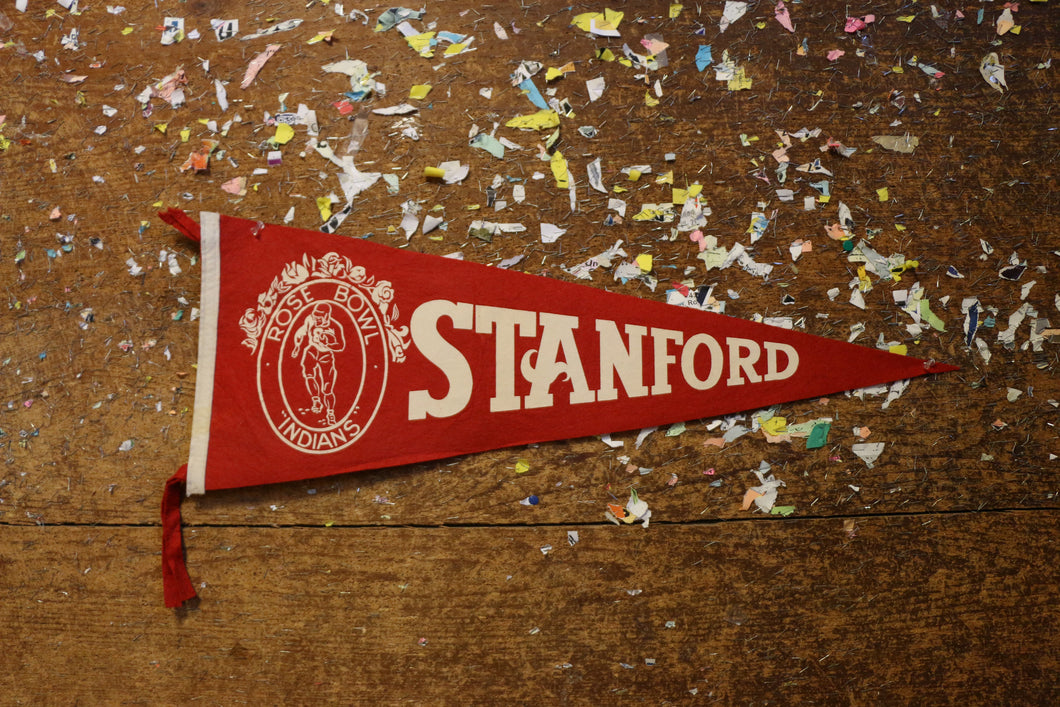 Stanford Indians 1941 Rose Bowl Pennant Vintage Collegiate Decor - Eagle's Eye Finds