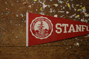 Stanford University Cardinal Red Pennant Vintage Collegiate Decor - Eagle's Eye Finds