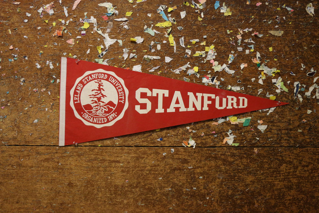 Stanford University Cardinal Red Pennant Vintage Collegiate Decor - Eagle's Eye Finds