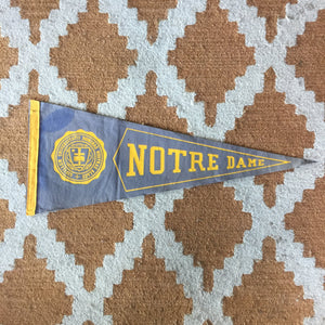 Notre Dame Felt Pennant Vintage College Wall Decor - Eagle's Eye Finds