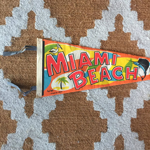 Miami Beach Colorful Retro Felt Pennant Vintage Wall Hanging Decor - Eagle's Eye Finds