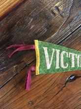Load image into Gallery viewer, Victoria Canada Mini Green Felt Pennant Vintage Wall Art Decor - Eagle&#39;s Eye Finds

