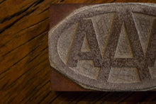 Load image into Gallery viewer, AAA Letterpress Block Vintage Triple A Automobile Decor - Eagle&#39;s Eye Finds
