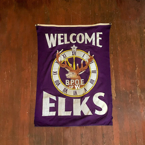 Elks Lodge BPOE Banner Vintage Fraternal Order Decor - Eagle's Eye Finds