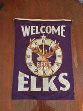 Load image into Gallery viewer, Elks Lodge BPOE Banner Vintage Fraternal Order Decor - Eagle&#39;s Eye Finds
