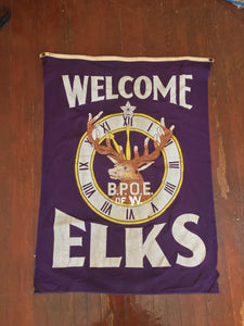 Elks Lodge BPOE Banner Vintage Fraternal Order Decor - Eagle's Eye Finds